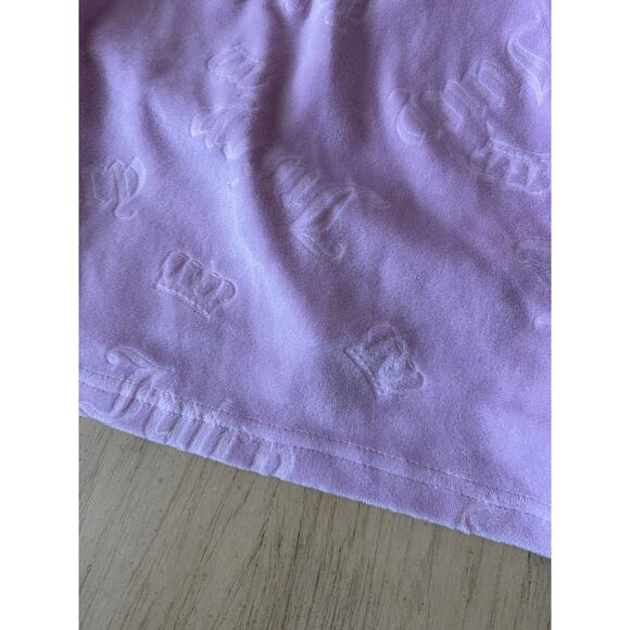 Y2K Juicy Contour Pink Purple Velour Sleep Shorts M Soft Juicy Logo All Over VTG - Picture 6 of 6